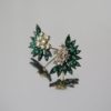 Yellow gold with emerald and diamond earrings