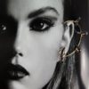 Rose gold black diamond earring